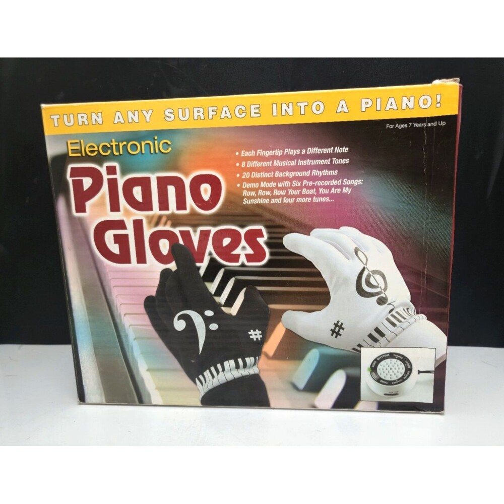 Electronic Piano Gloves Musical Fingertips Piano on Any Surface Built In Speaker